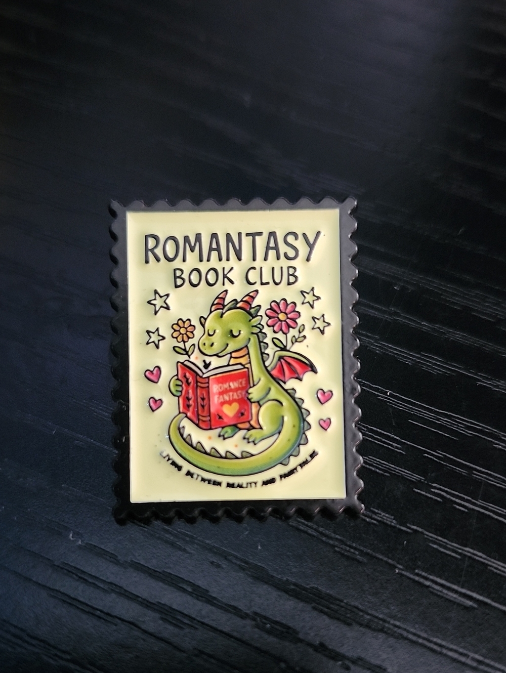 Romantasy Book Club Enamel Pin - Green Dragon Design